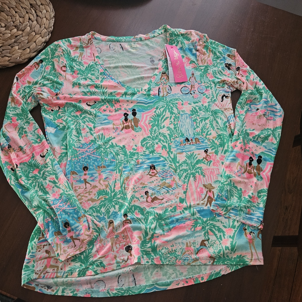 Lilly Pulitzer Tropical Print Pajama Top - Picture 7 of 8